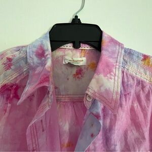 Anthropologie Pink and blue Blouse